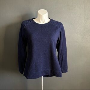 32 Degrees Sweatshirt Quilted Shoulder Hi-Low Sweater L